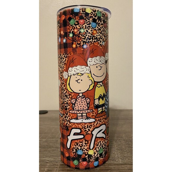 Peanuts Friends Themed Snoopy Woodstock Tumbler - Stainless Steel Travel Mug EUC - Picture 1 of 16